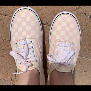 Vans Light Pink and White Checkered